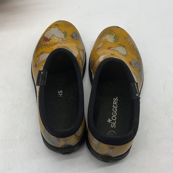 Sloggers Chicken themed slip on waterproofing rubber clogs Sz 7. CM2223B - Picture 4 of 7